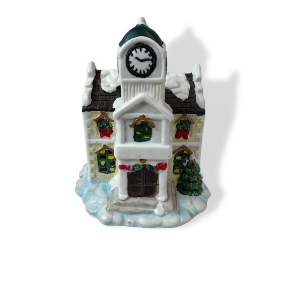 Woolworth 5Pc Porcelain House Night Light Set Snowy Village Christmas Vintage - Picture 5 of 16